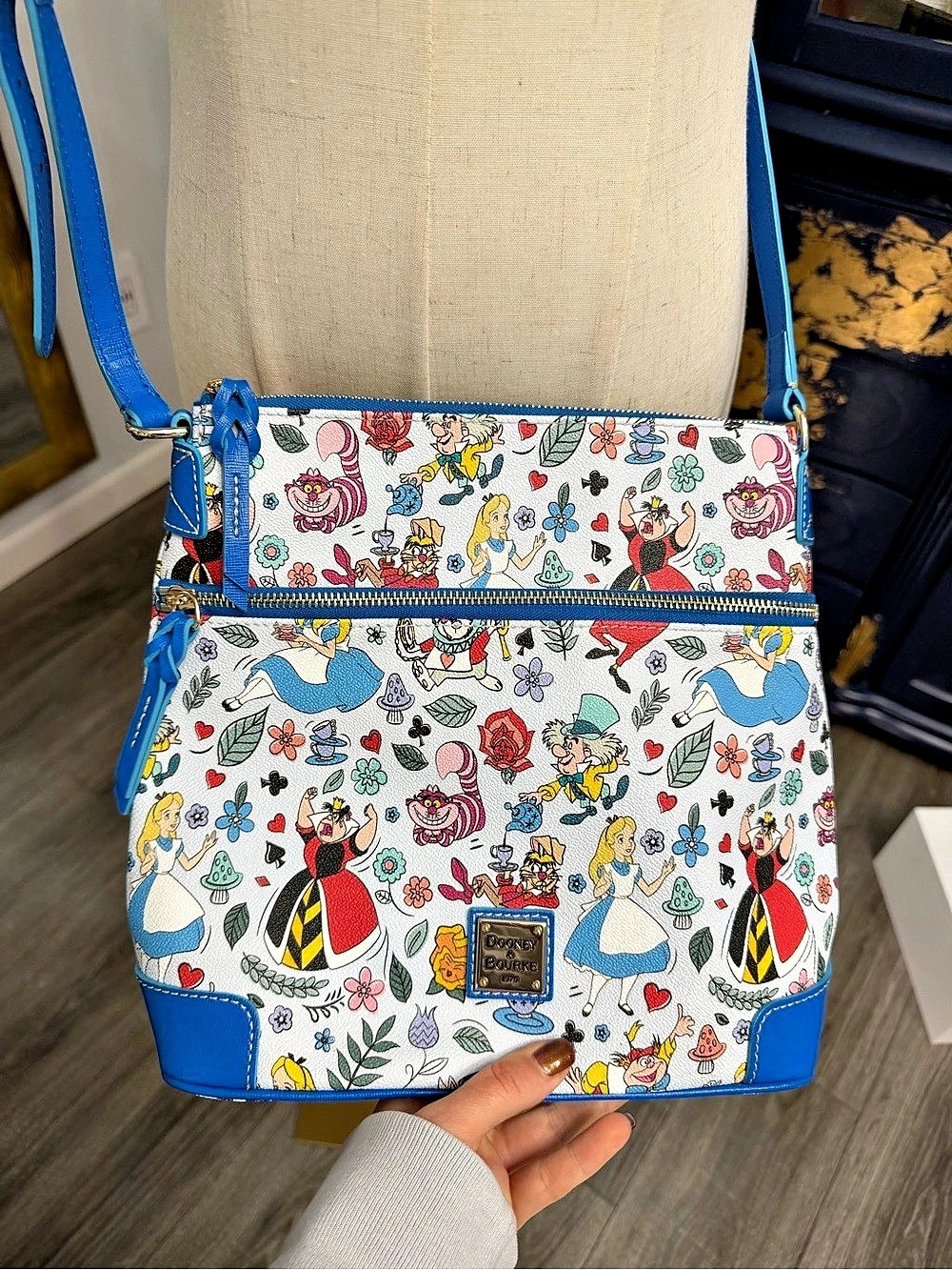 Dooney & Bourke Alice in Wonderland Crossbody Bag White & Blue